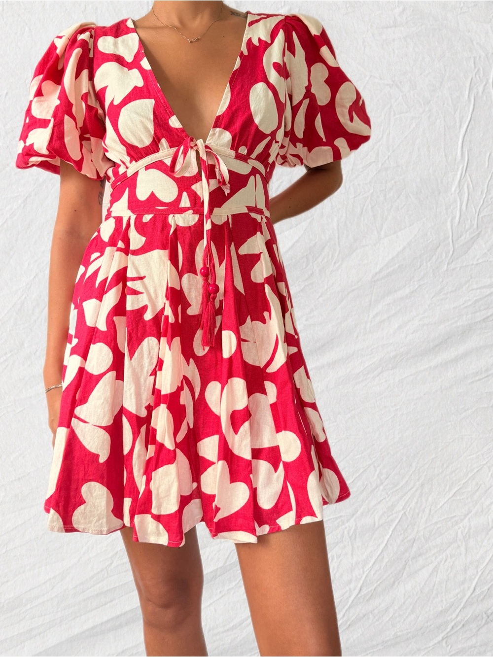 House of Harlow 1960 Pink & Cream Print Dress
